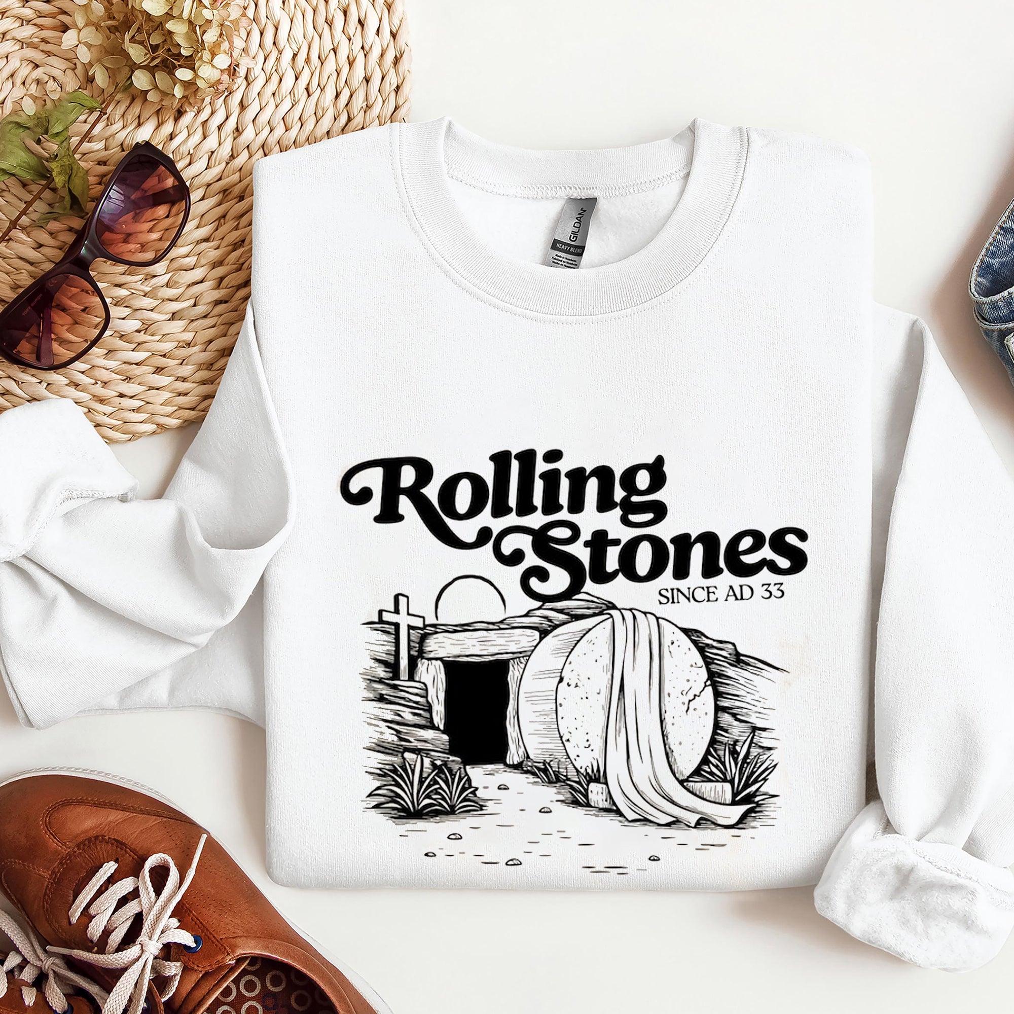 Rolling Stones Easter T-Shirt, Trendy Easter Shirt, Jesus Christ Shirt, Gift For Christian, Faith-Based Graphic Tee. ILAF43